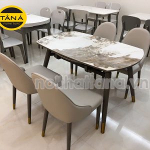 Bộ Bàn Ăn Mặt Đá Thông Minh 6 Ghế BA-9082