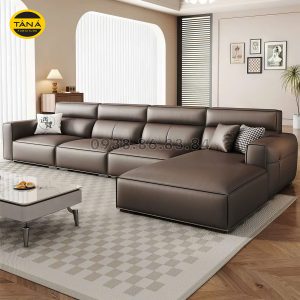 Sofa Da Hàn Quốc N182 Góc L Sang Trọng - Tay Vuông Hiện Đại